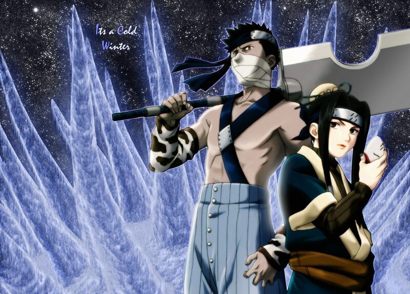 Two Anime Characters in Winter — Blue, Dramatic