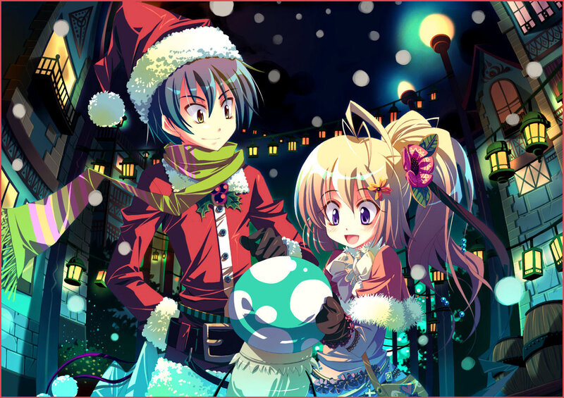 Two Anime Characters in Winter — Blue