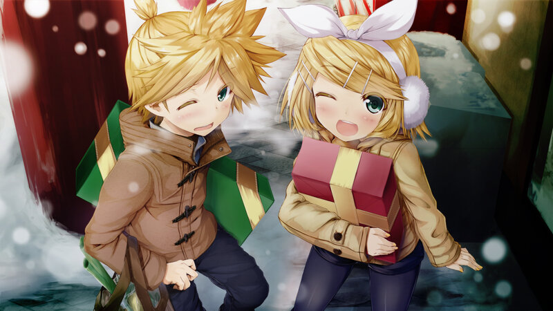 Two Anime Characters in Winter — Yellow