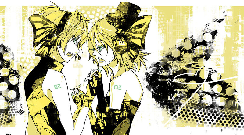 two anime characters in yellow
