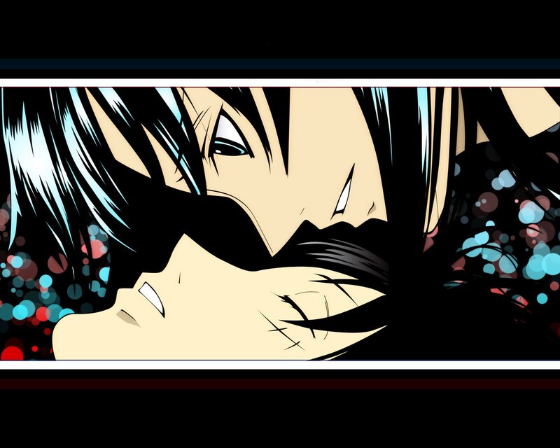 Two Anime Characters Kissing — Black, Dramatic, Manga, Eyes