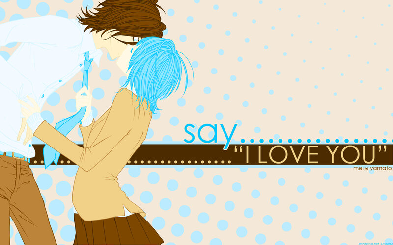 Two Anime Characters Kissing — Blue, Romantic, Tie