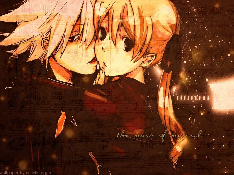 Two Anime Characters Kissing — Brown