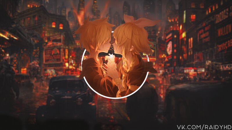 Two Anime Characters Kissing — Orange, Dramatic