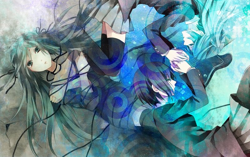 Two Anime Characters Lying — Blue