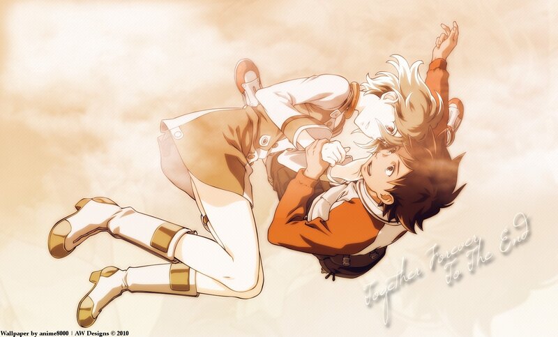 Two Anime Characters Lying — Brown