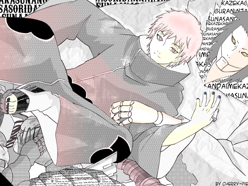 Two Anime Characters Lying — Gray, Dramatic