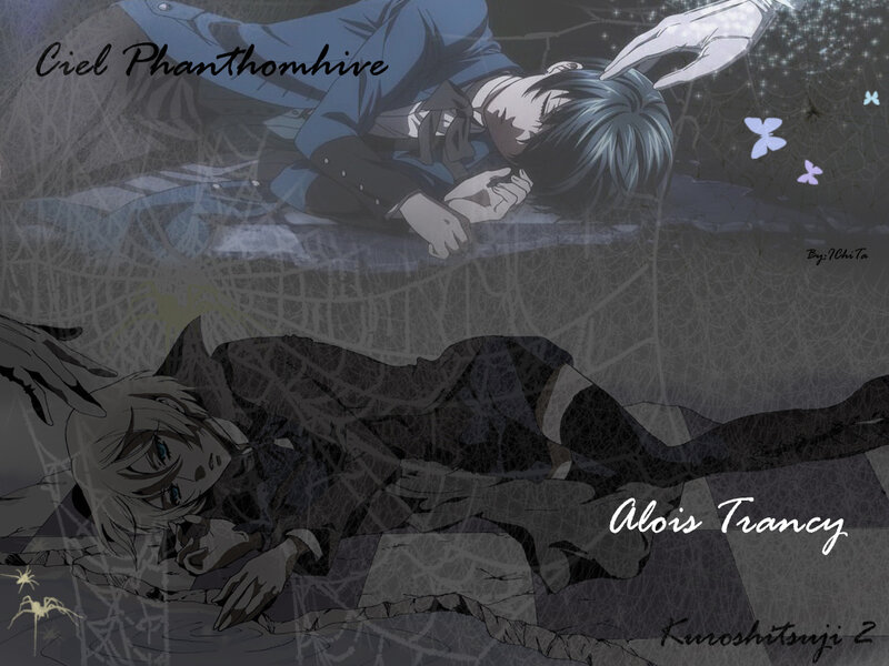 Two Anime Characters Lying — Gray