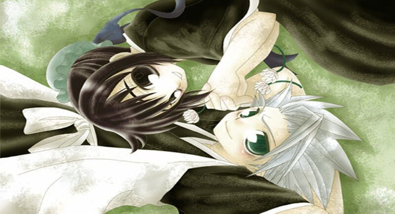 Two Anime Characters Lying — Green, Calm, Black Hair