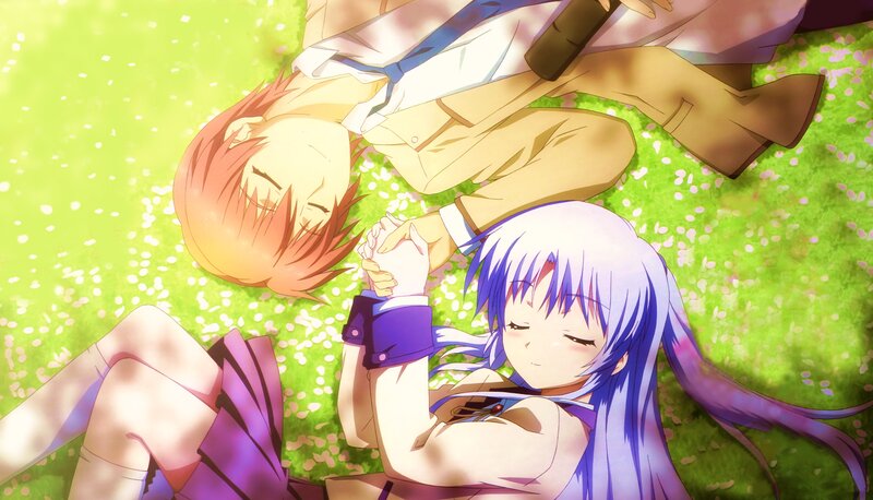 Two Anime Characters Lying — Green