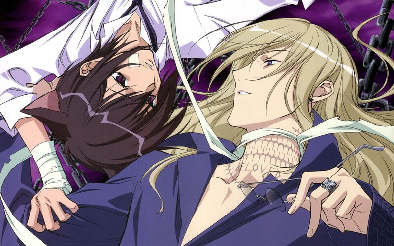 Two Anime Characters Lying — Purple, Dramatic