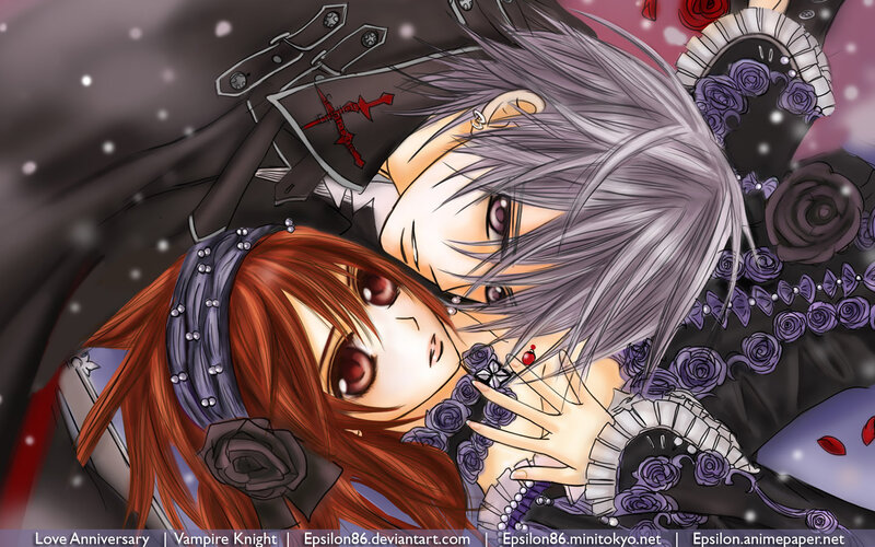 Two Anime Characters Lying — Purple