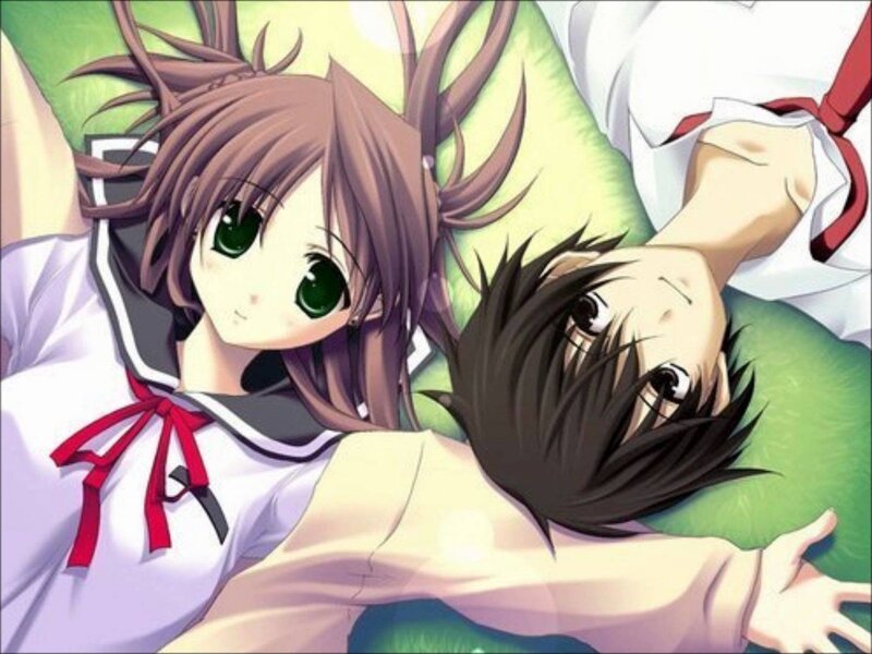 Two Anime Characters Lying — White, Calm