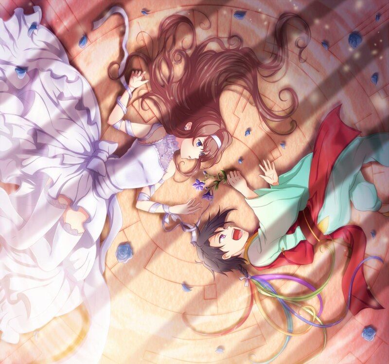 Two Anime Characters Lying — White, Peaceful