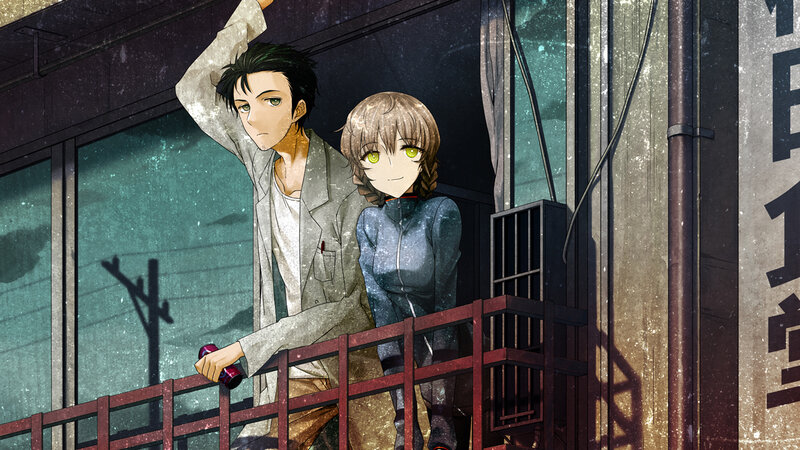 Two anime characters on a balcony