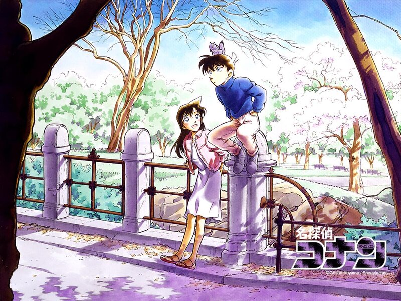 Two Anime Characters on a Bridge — Purple