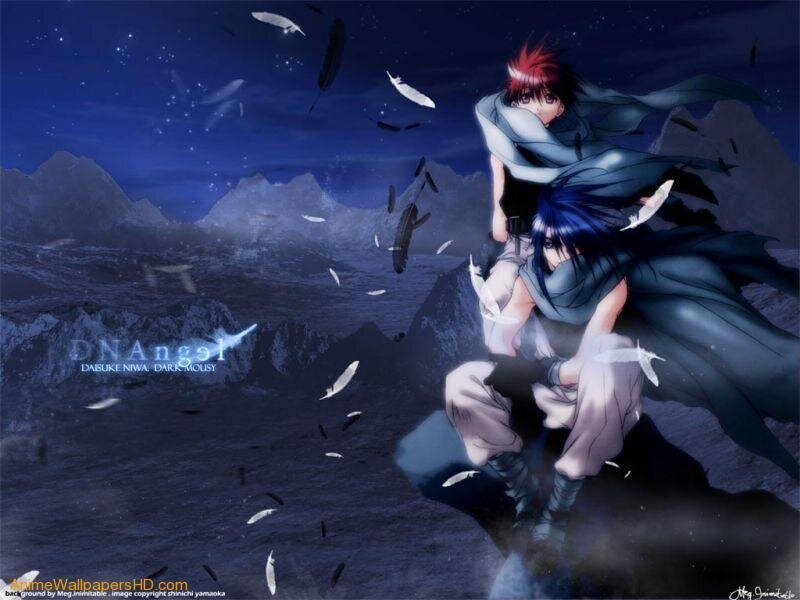 Two Anime Characters on a Cliff — Blue