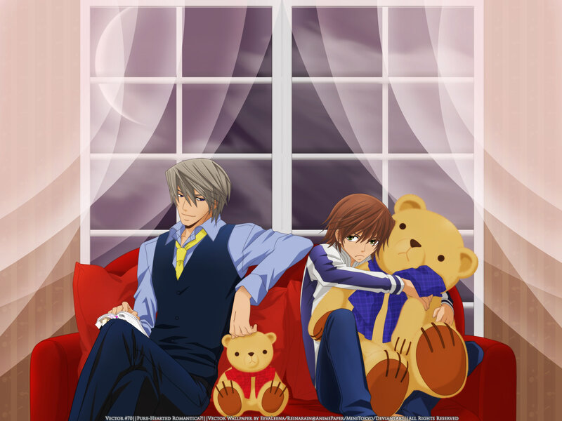 Two anime characters on a couch