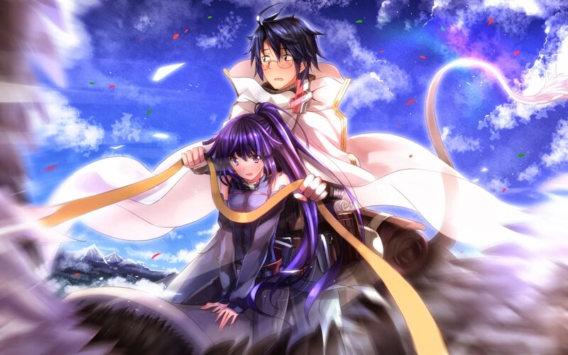 Two Anime Characters on a Creature