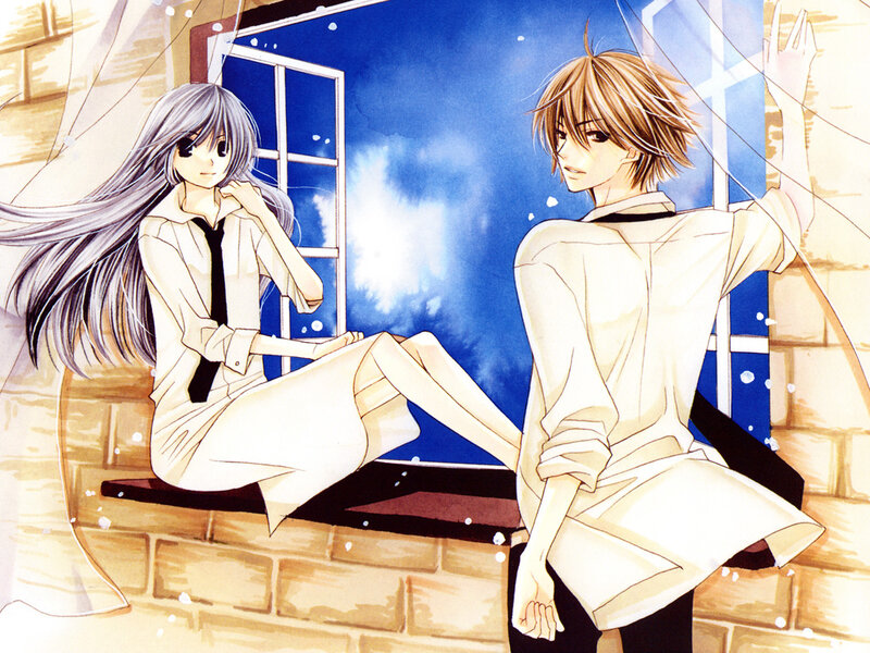 Two Anime Characters on a Windowsill