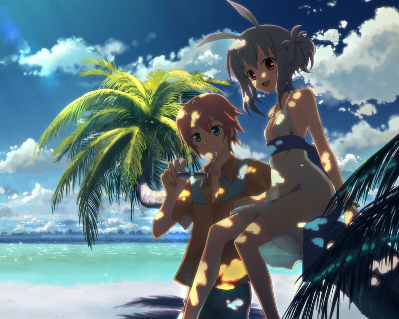 Two Anime Characters on Beach