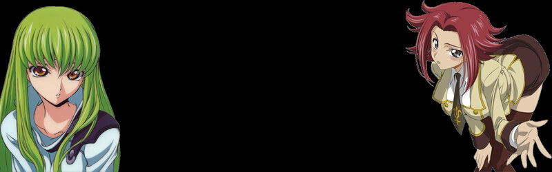 two anime characters on black