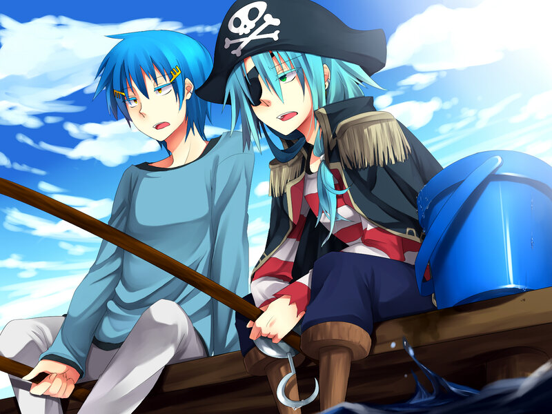 Two Anime Characters on Boat