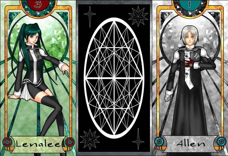 Two Anime Characters on Cards