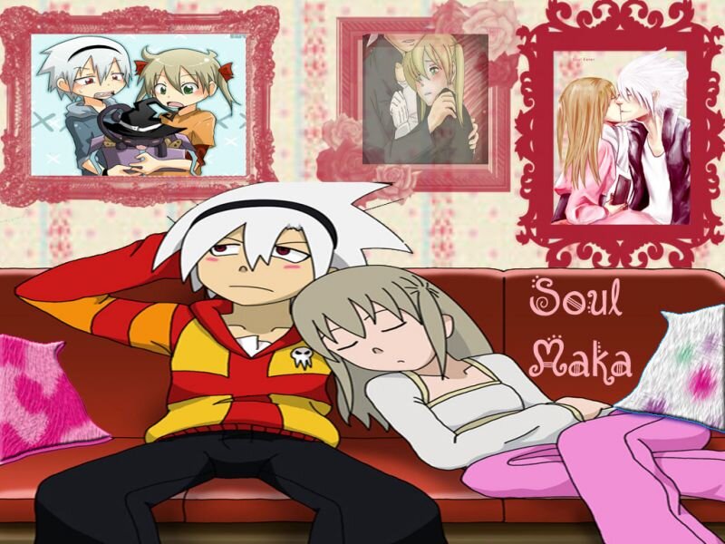 Two Anime Characters on Couch — Red