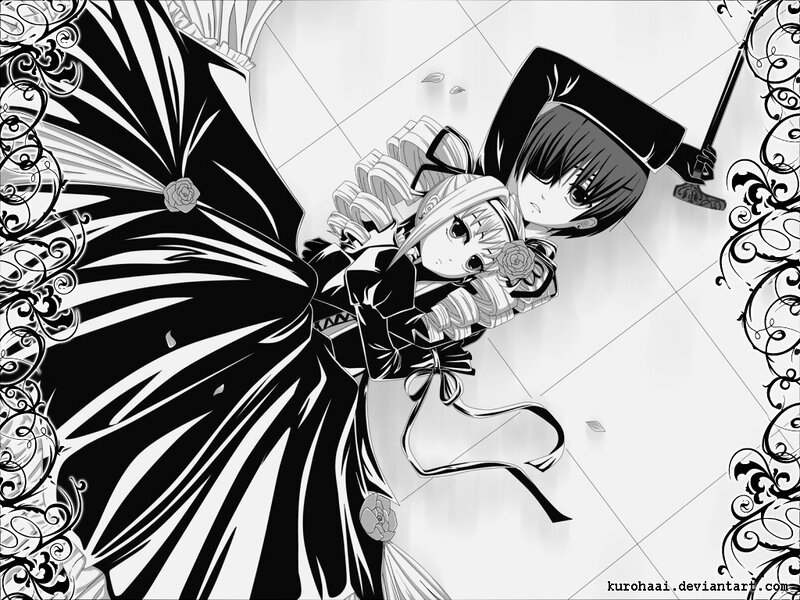 Two Anime Characters on Floor