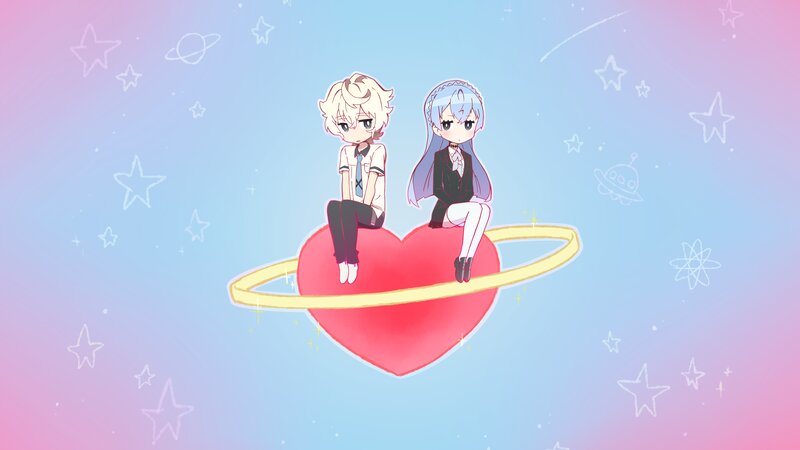 Two Anime Characters on Heart