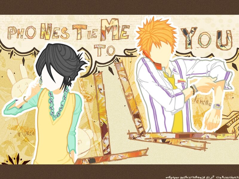 Two anime characters on phone