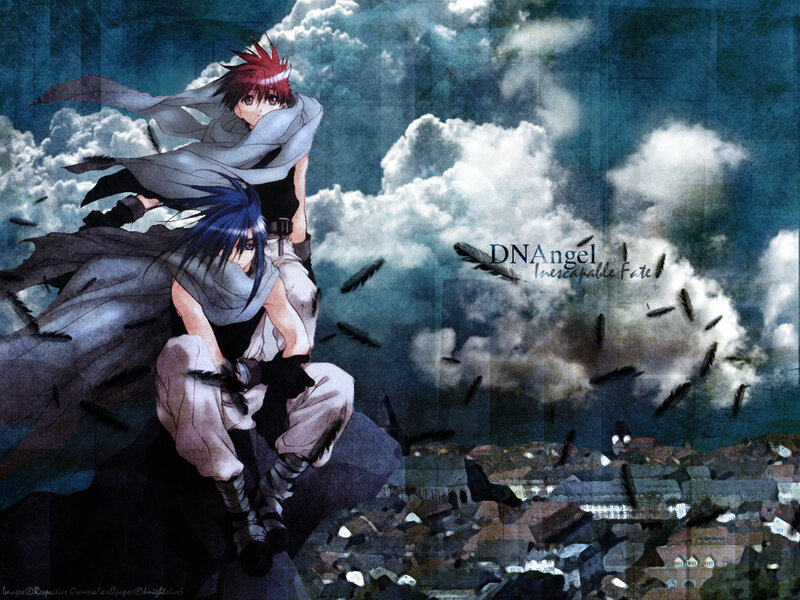 Two Anime Characters on Rock