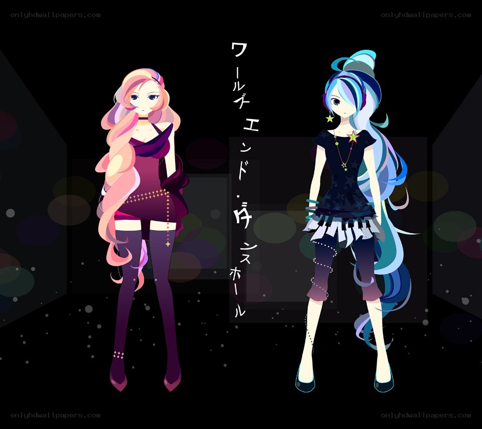 two anime characters on stage