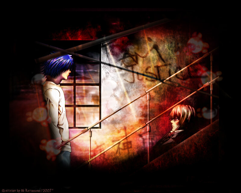 Two Anime Characters on Stairs