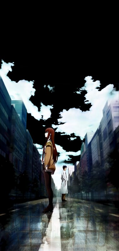 Two Anime Characters on Street — Black, Dramatic