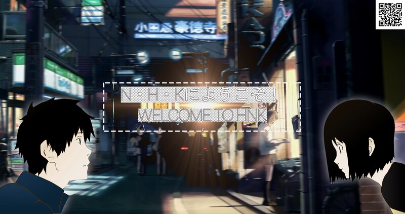 Two Anime Characters on Street — Blue