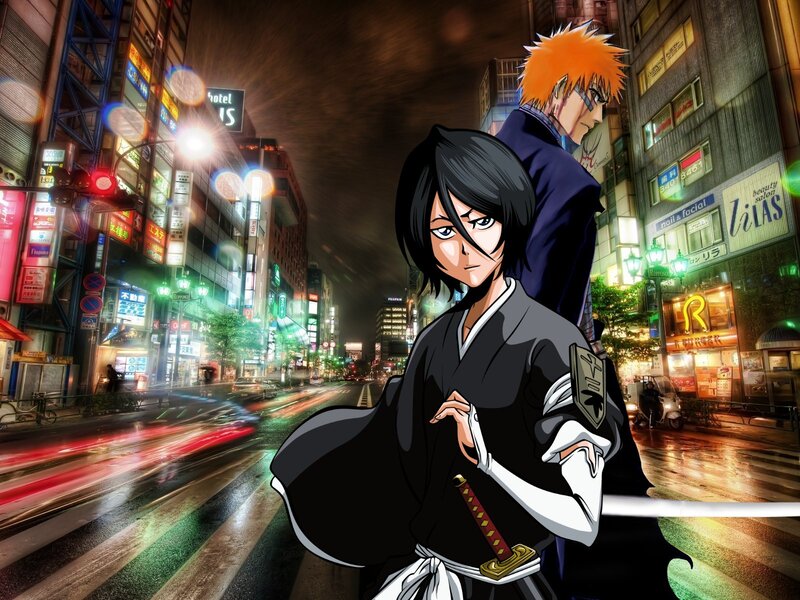 Two Anime Characters on Street