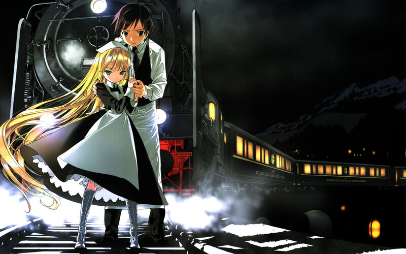 Two Anime Characters on Tracks