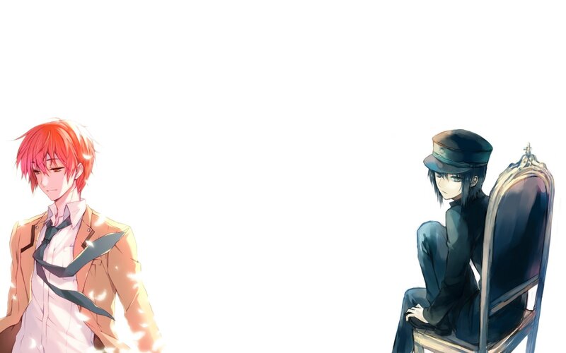 two anime characters on white