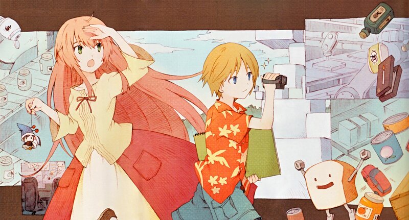 Two Anime Characters — Orange, Chaotic, Robot Bread