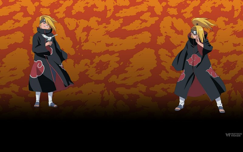Two Anime Characters — Orange, Dramatic, Cloaks