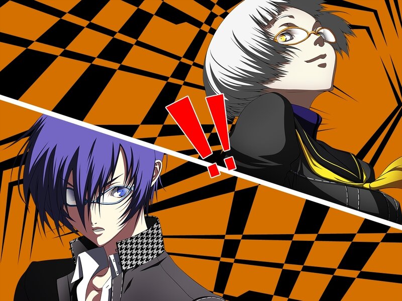 Two Anime Characters — Orange, Dramatic, Glasses