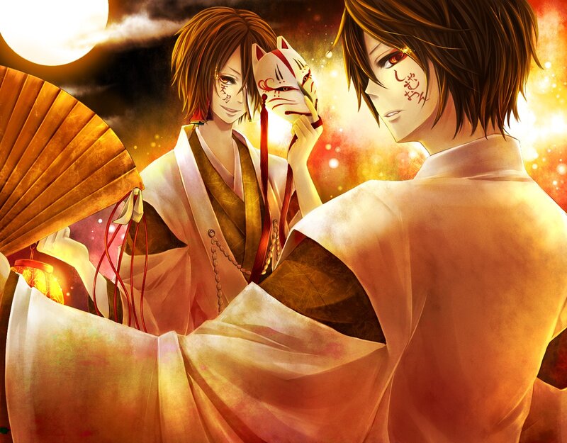 Two Anime Characters — Orange, Dramatic, Night, Fan