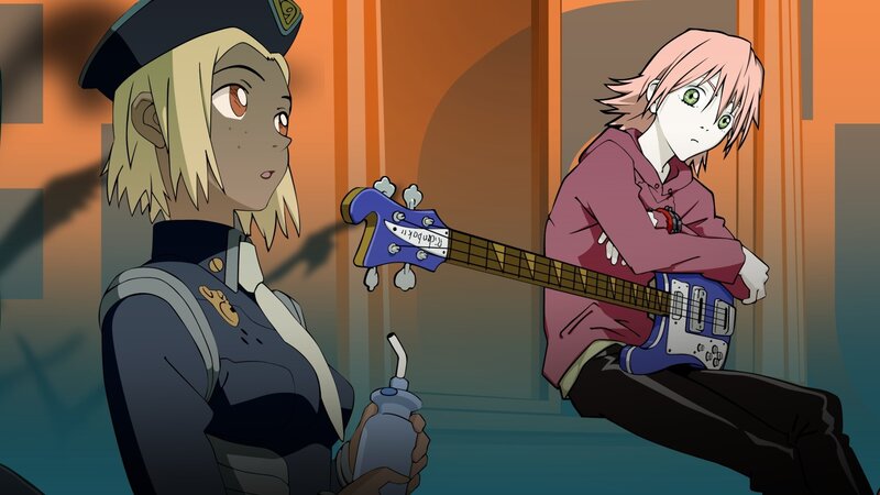 Two Anime Characters — Orange, Dramatic, Night, Guitar