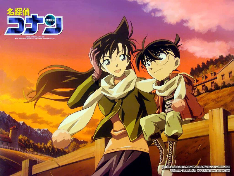 Two Anime Characters — Orange, Dramatic, Sunset, Fence