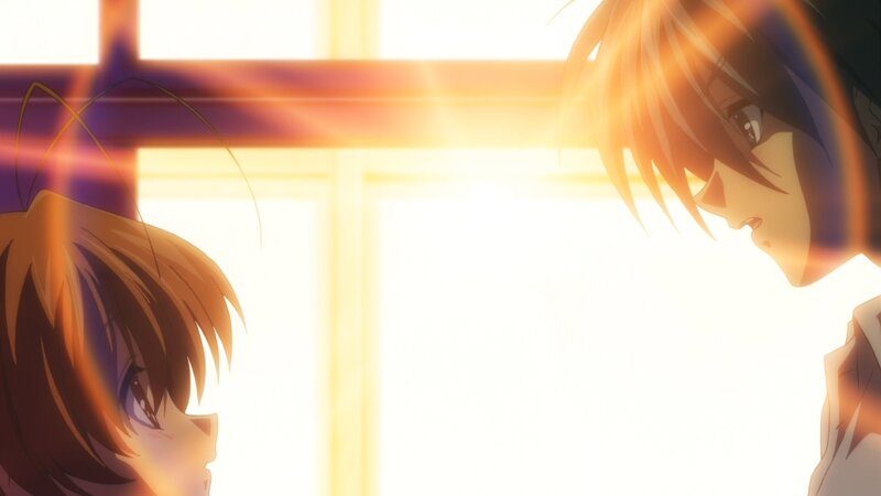 Two Anime Characters — Orange, Dramatic, Sunset, Sunlight
