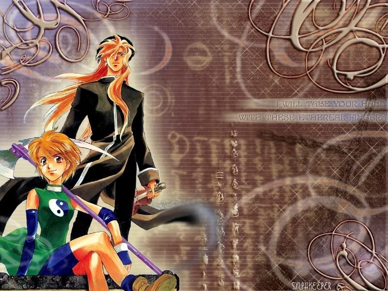 Two Anime Characters — Orange, Dramatic, Swords