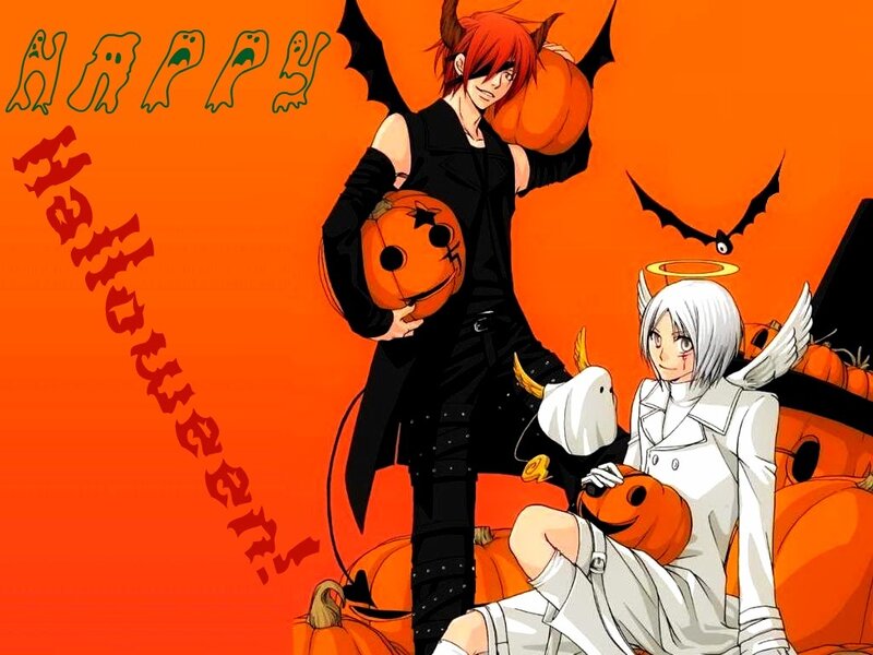 Two Anime Characters — Orange, Festive