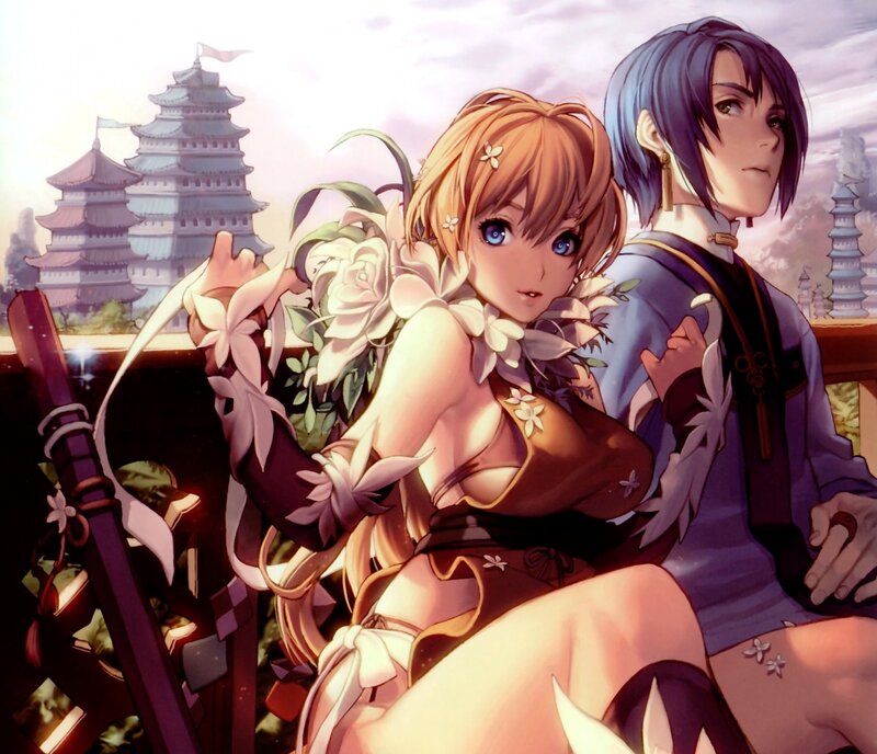 Two Anime Characters — Orange, Serene, Sunset